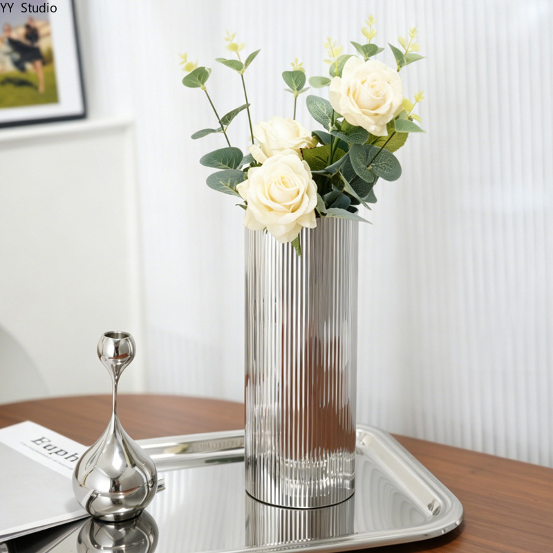 Desk Setup Minimalist - Vase en acier inoxydable de luxe,