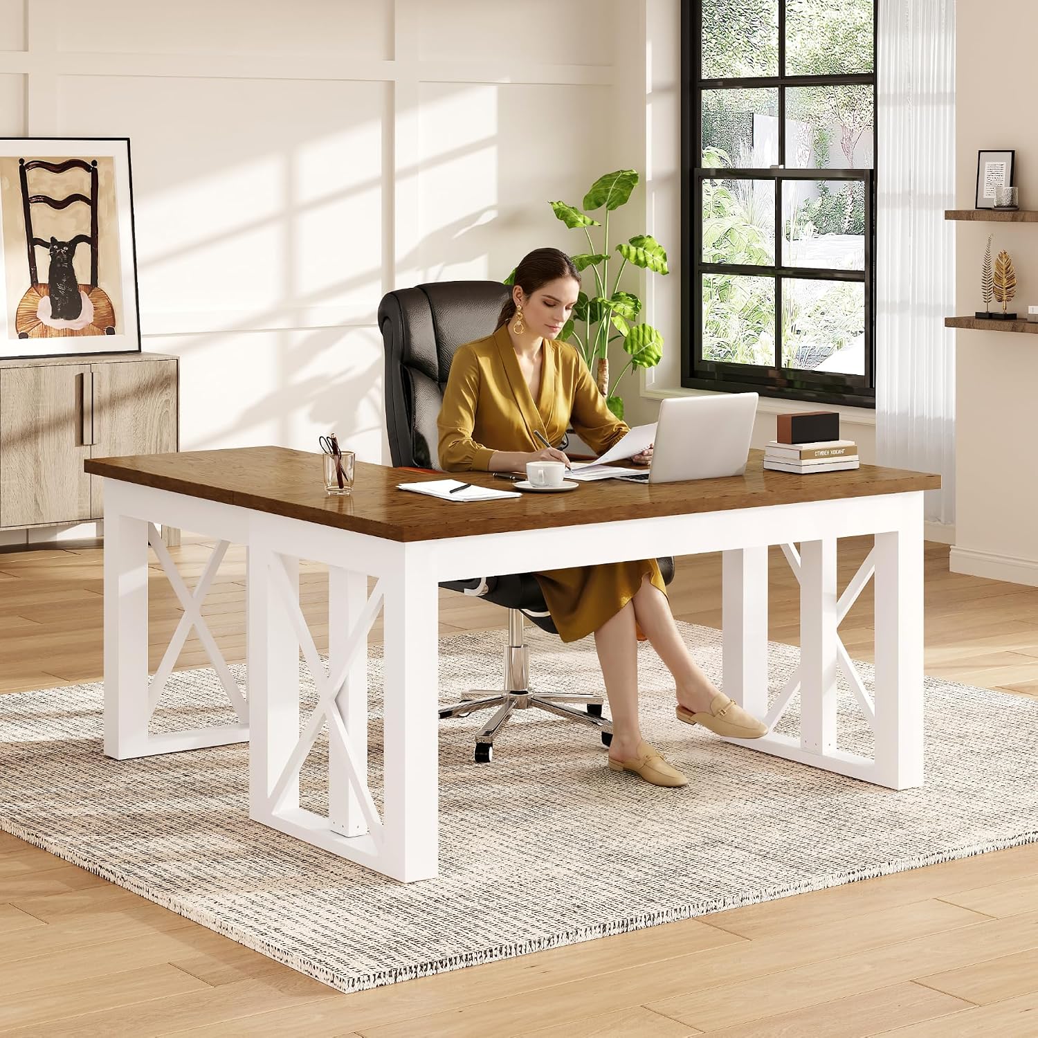 Bureau debout en forme de L av - Setup Desk Monitor avis et prix